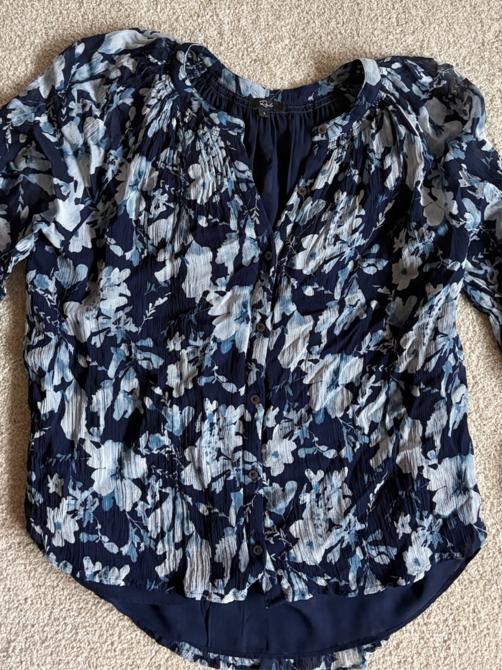 Rails Blue Floral Nessie Blouse Top